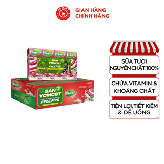 Thùng 48 Hộp Sữa Chua Lên Men Tự Nhiên Yomost Hương Lựu (170ml/Hộp) bao bì mới