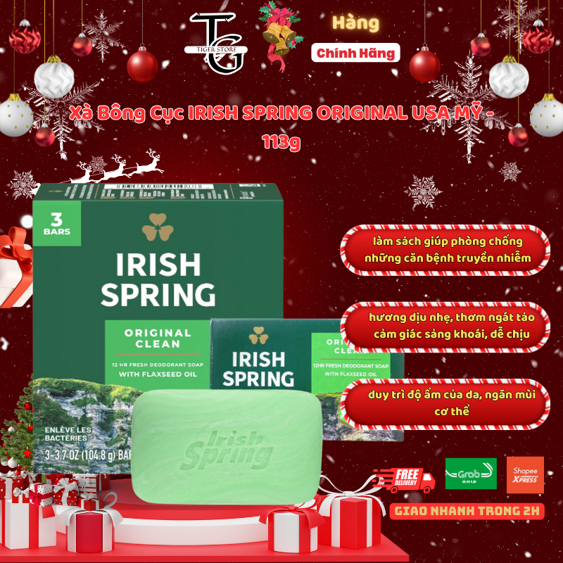 Xà Bông Cục IRISH SPRING ORIGINAL USA MỸ - 113g