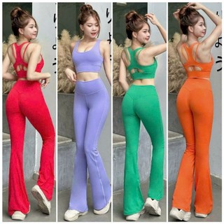 Bộ đồ ống loe thể thao zumba gym aerobic yoga 4 dây