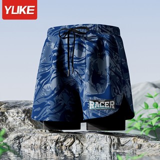 Quần đùi short 2 lớp nam tập thể thao,tập gym, chạy bộ - quần đùi bơi nam 2 lớp - quần 2 lớp nam thương hiệu yuke