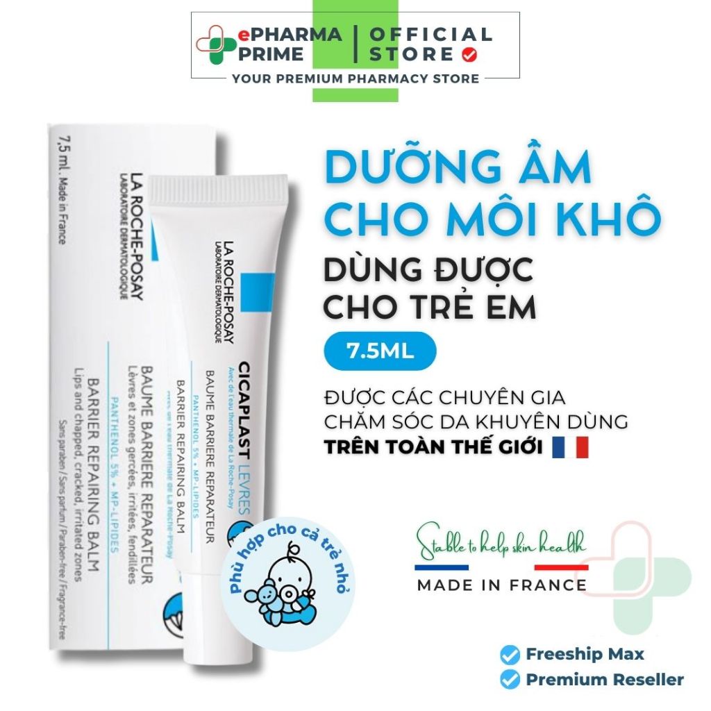 Dưỡng Môi La Roche-Posay Cicaplast Levres Barrier Repairing Balm Lips 7.5ml