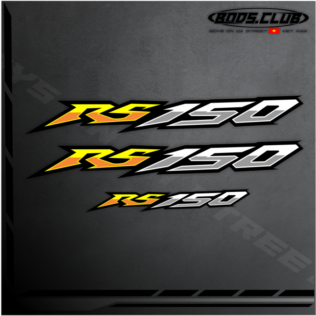 Tem dán xe sitcker logo "RS150"