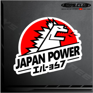 Tem dán xe logo sticker "jdm japan power"