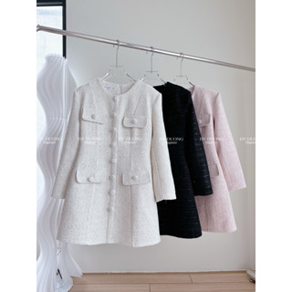 Váy TW kimsa cúc bọc  thu đông BIGSIZE (55-80KG) QV08 - [BY DUONG BIGSIZE]