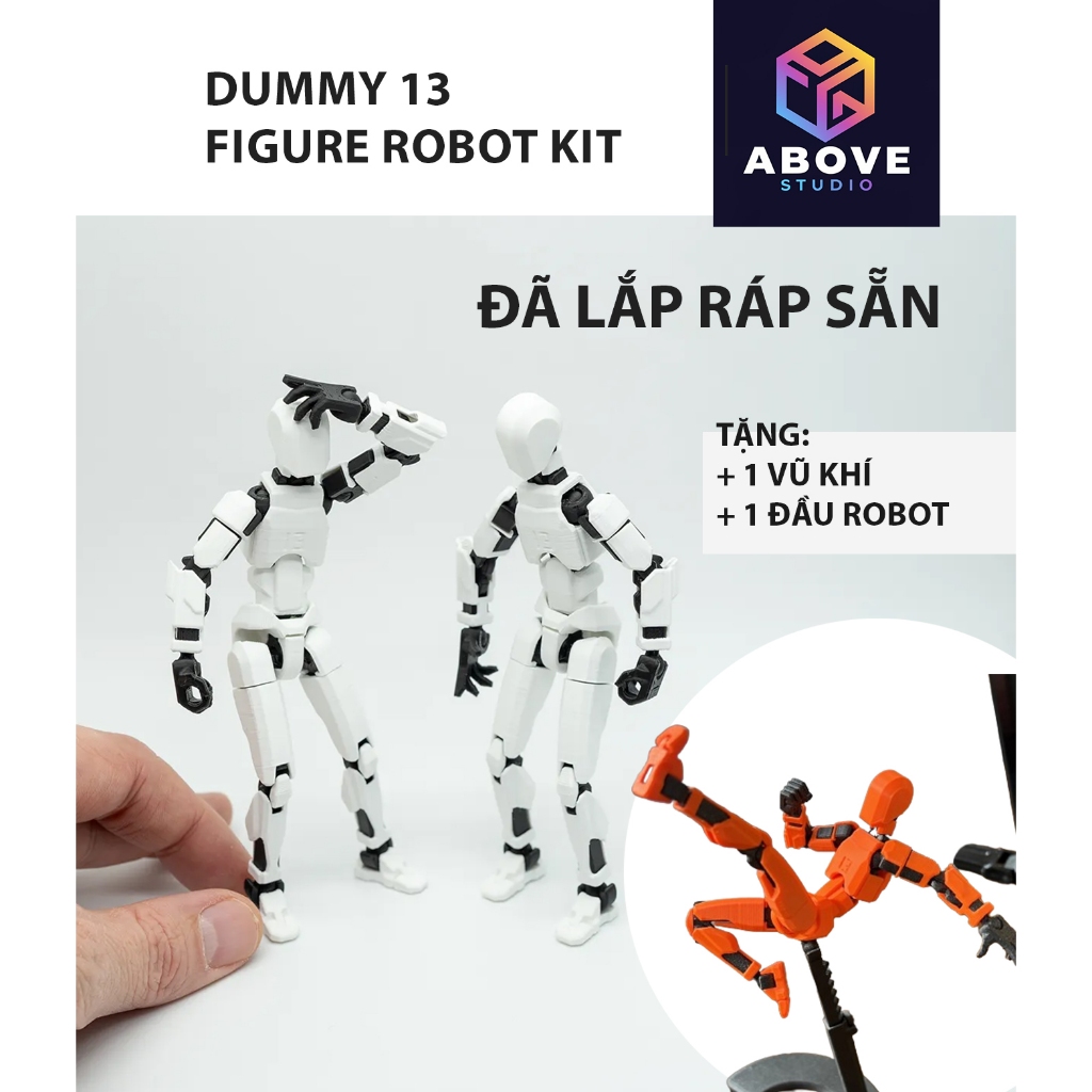 Mô hình DUMMY 13 Kit build sẵn in 3D đầy đủ khớp chuyển động siêu thật linh hoạt, mô hình tỷ lệ 1/12 (ĐÃ LẮP SẴN)