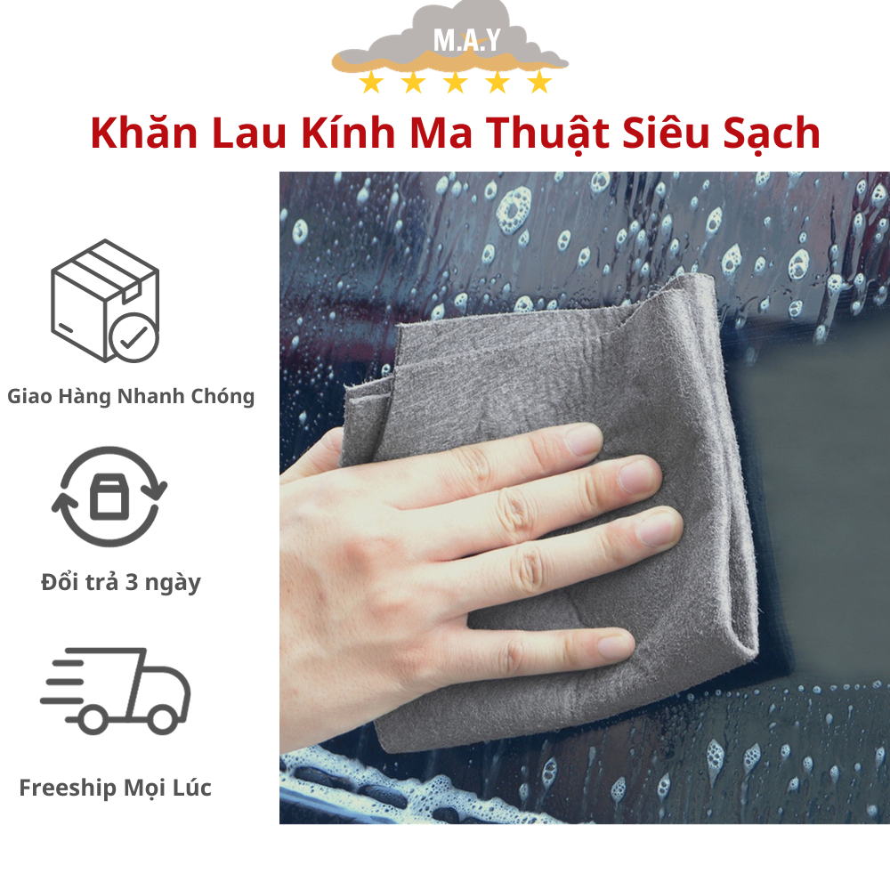 Set 5 Khăn Lau Kính Nano Ma Thuật Lau Mọi Vết Bẩn Siêu Sạch Không Để Lại Vết Nước Chống Bám Bụi Chuyên Dụng