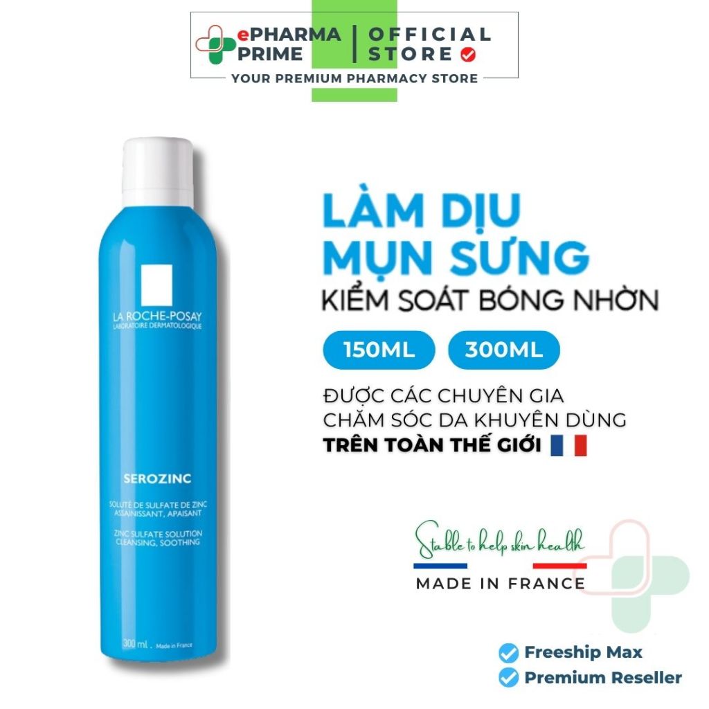 Xịt Khoáng La Roche-Posay Serozinc Zinc Sulfate Solution Cleansing Soothing Cho Da Nhạy Cảm