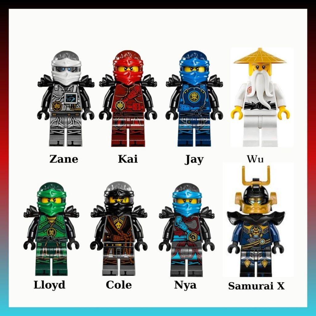 Đồ chơi lắp ráp minifigures Ninjago LELE PRCK Phần 7 - Lắp ghép xếp hình nhân vật Ninja Kai Cole Jay Zane Lloyd Nya Wu