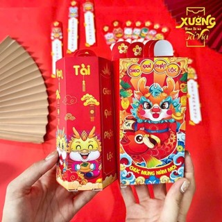 Bộ lì xì gieo quẻ hottrend( hộp + 12 quẻ lì xì tết)