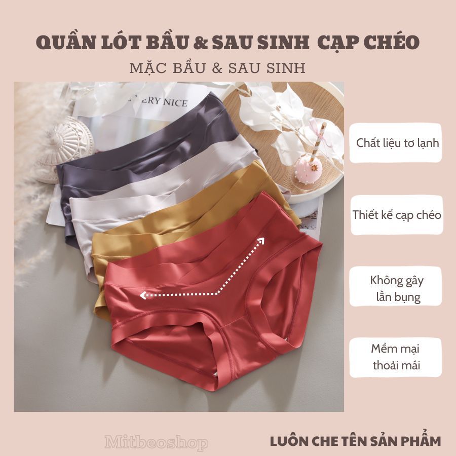 Quần lót bầu cạp chéo chất tơ lạnh thoáng mát 2106