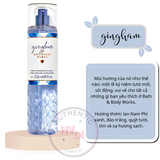GINGHAM - Xịt Thơm Toàn Thân Body Mist Bath & Body Works Usa
