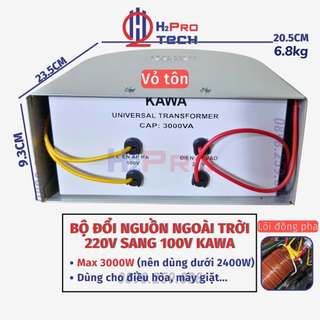 Đổi Nguồn 220V Sang 110V,100V Ngoài Trời Kawa 3000W Dùng Cho Điều Hòa Nhật, Biến Áp Tự Ngẫu Ngoài Trời - H2Pro Tech