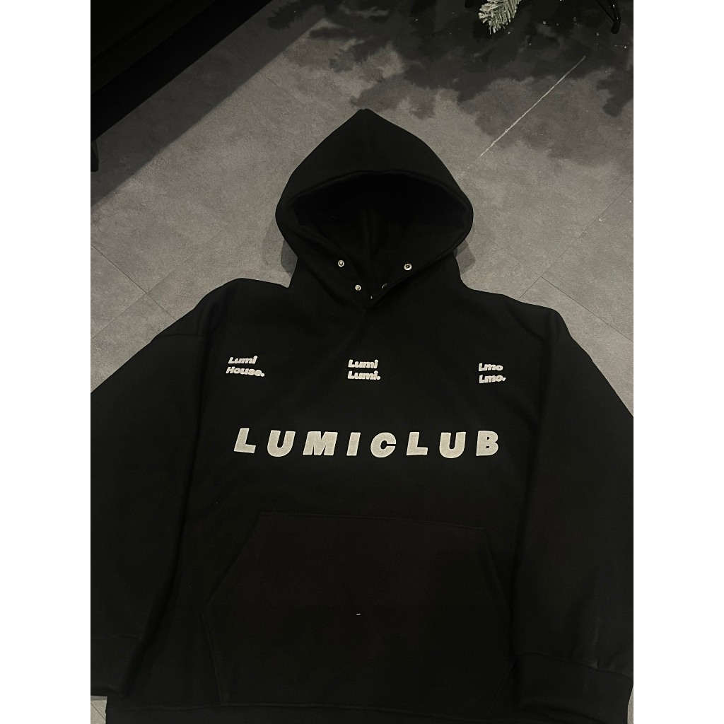 ÁO HOODIE LUMICLUB NÂU IN NỔI FOM RỘNG OVERSIZE A456