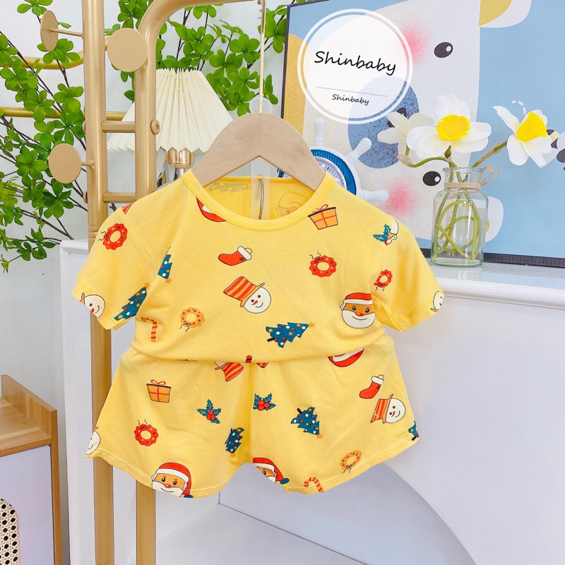 Set 5 bộ thun lạnh cộc tay siêu mềm mát nhiều hình in dễ thương cho bé
