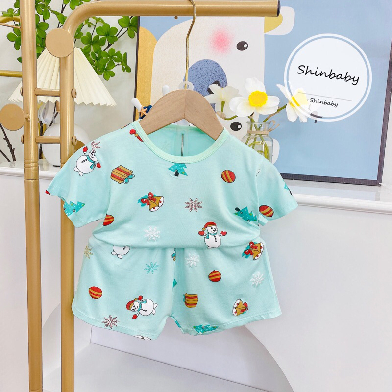 Set 5 bộ thun lạnh cộc tay siêu mềm mát nhiều hình in dễ thương cho bé