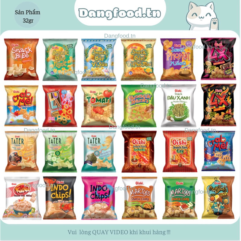 Snack Oishi 32gr Đủ Các Vị - Có Mix Theo Vị - Cam Kết Hàng Chính Hãng Và Date Tốt 100%