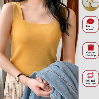 Áo 2 dây bản to cổ vuông