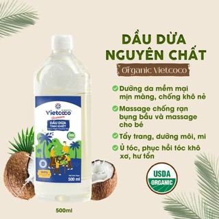 Vietcoco Dầu Dừa Tinh Khiết Organic 250ml