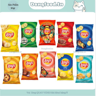 Snack Lays Đầy Đủ Các Vị Lựa Chọn 30gr - Hàng Chất Lượng - 1 Đổi 1 : Vị Tảo - Vị Bò - Vị Sườn - Vị Phomai - Vị Classic
