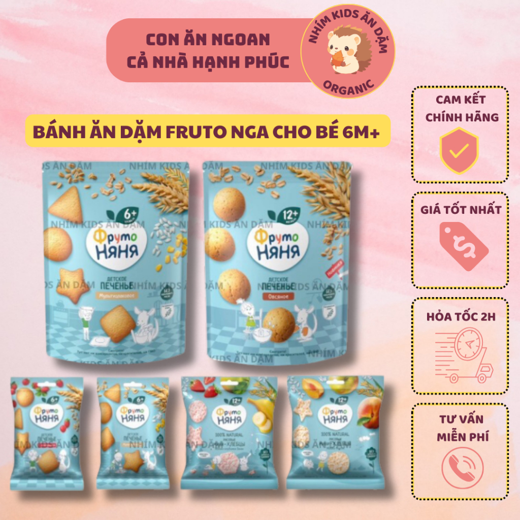 [Date T10-T11/2024] Bánh ăn dặm Fruto Nga cho bé từ 6 tháng