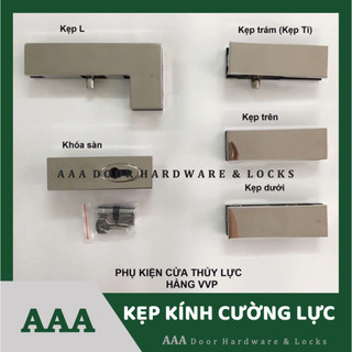 Kẹp Kính dùng cho kính thuỷ lực 10-12mm, Kẹp kính cường lực Bản lề sàn VVP