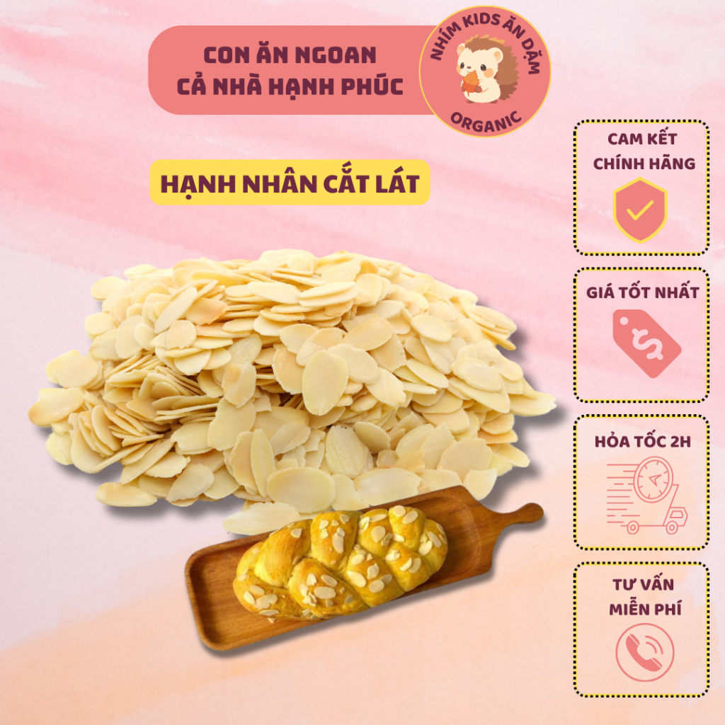 Hạnh Nhân Cắt Lát Hữu Cơ 100g