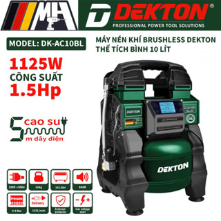 Máy Nén Khí Không Dầu Dekton DK-AC10BL - Motor Không Chổi Than - Công Suất 1125W/1.5HP