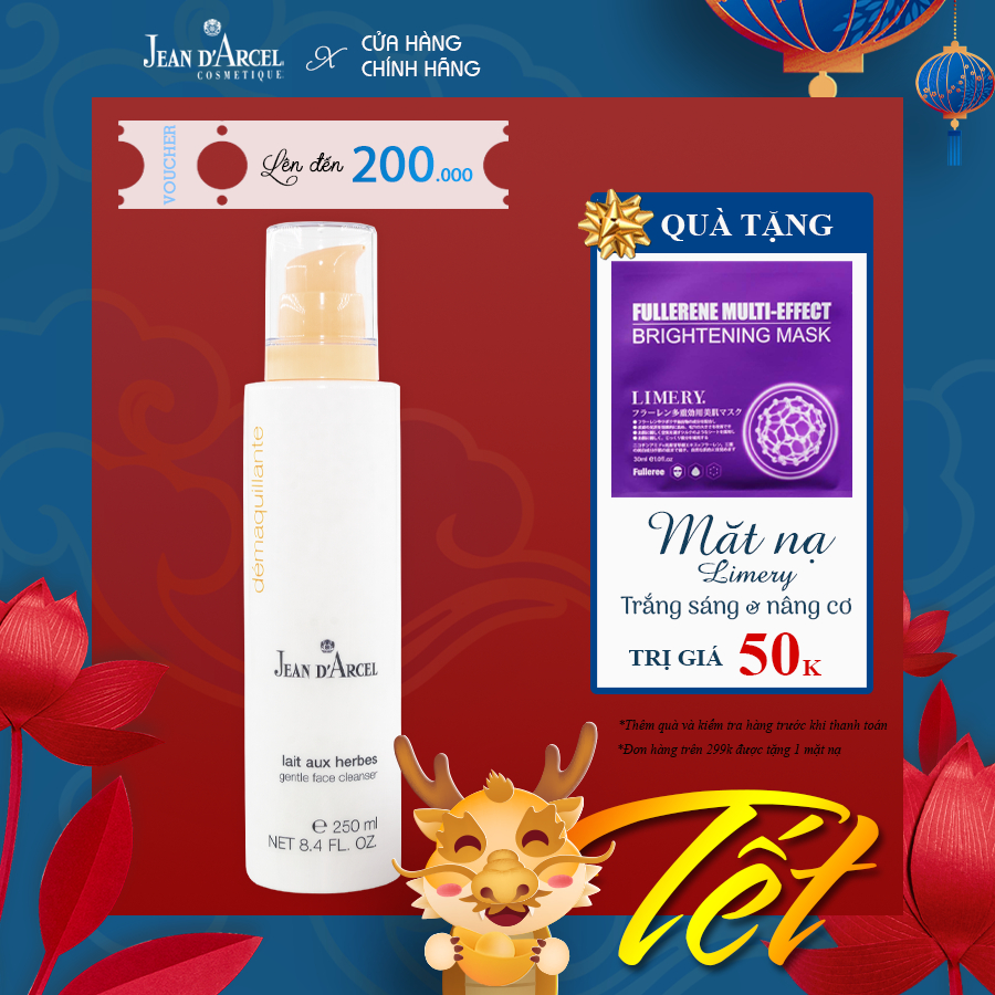 Sữa rửa mặt jean d arcel cho da khô và nhạy cảm Jean D'arcel_Gentle face cleanser 250ml