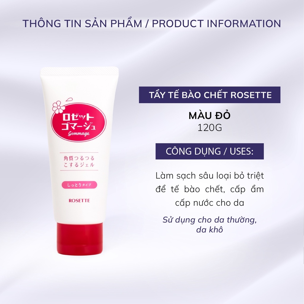 Tẩy Tế Bào Chết Mặt Rosette Peeling Gel Nhật Bản Phù Hợp Cho Da Nhạy Cảm 120g