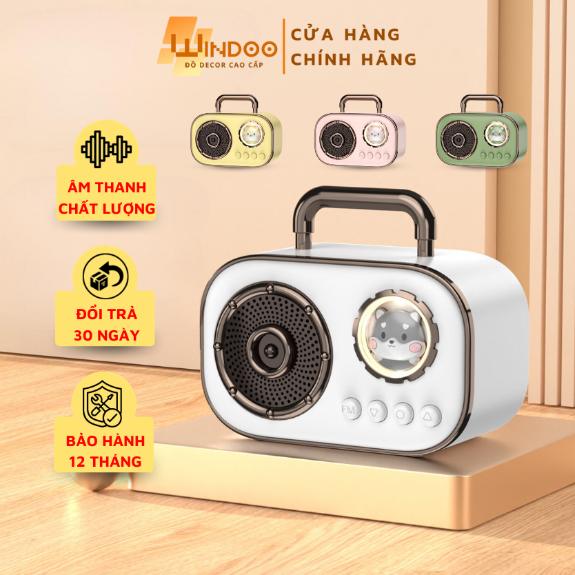 Loa bluetooth mini, loa di động không dây hỗ trợ thẻ nhớ usb, loa mini hình thú cưng đáng yêu Windoo WD89