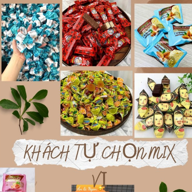 KẸO SOCOLA NGA -KHÁCH TỰ CHỌN MIX VỊ THEO Ý THÍCH (100g/ 1 phân loại)