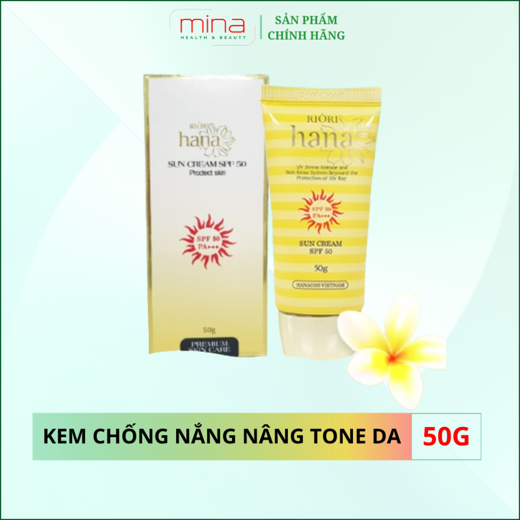 Kem Chống Nắng Nâng Tone Da RIORI Sun Cream SPF50/ PA+++ 50g - Chống Nắng, Dưỡng Da Mền Mịn, Ngăn Ngừa Lão Hóa