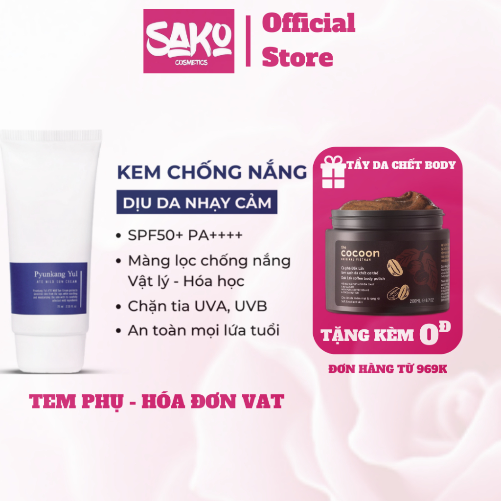 Kem chống nắng Pyunkang Yul ATO Mild Sun Cream 75ml