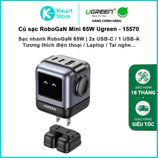 Củ sạc nhanh Robot GaN Nexode Mini 30W Ugreen CD359 , 65W Ugreen CD244 | Tương thích Apple, Samsung , Xiaomi
