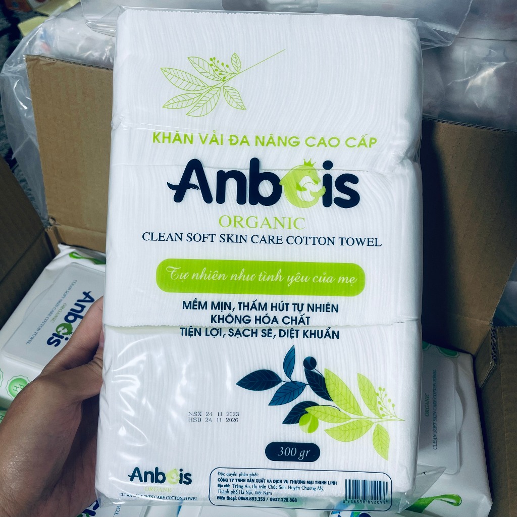 HNKhăn vải bông đa năng Anbeis Organic lau mông, lót tấm sữa cho bé 250