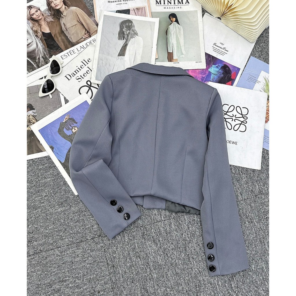ÁO VEST CROPTOP TAY DÀI CAO CẤP, áo blazer tay dài, blazer crotop, áo vest hot hit