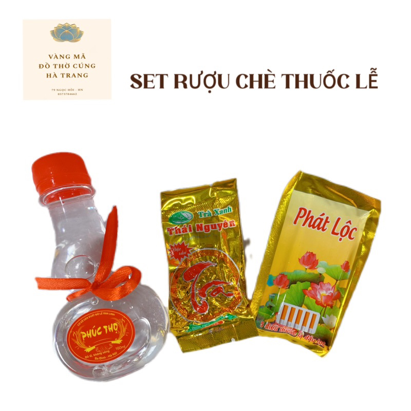 Set Rượu Chè Thuốc Thắp Hương Đi Lễ - Rượu Trà Thuốc Cúng