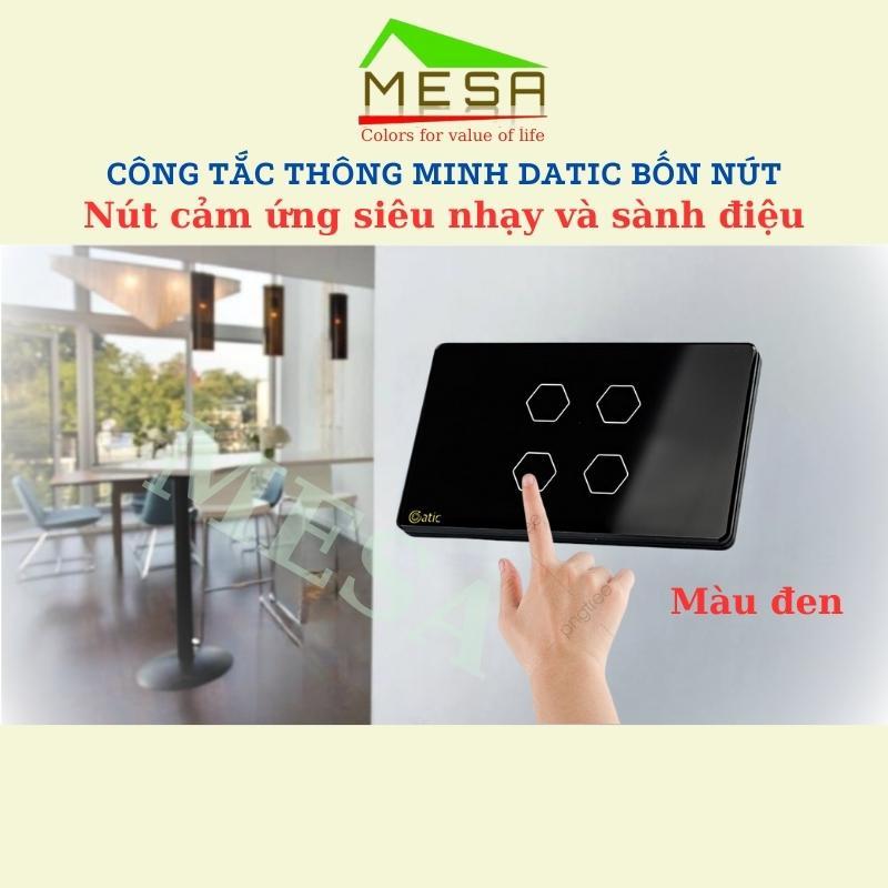 Công Tắc Thông Minh Hunonic Datic Loại 4 Nút, Kết Nối Wifi Điều Khiển Mọi Thiết Bị Đèn Điện Từ Xa Qua Điện Thoại