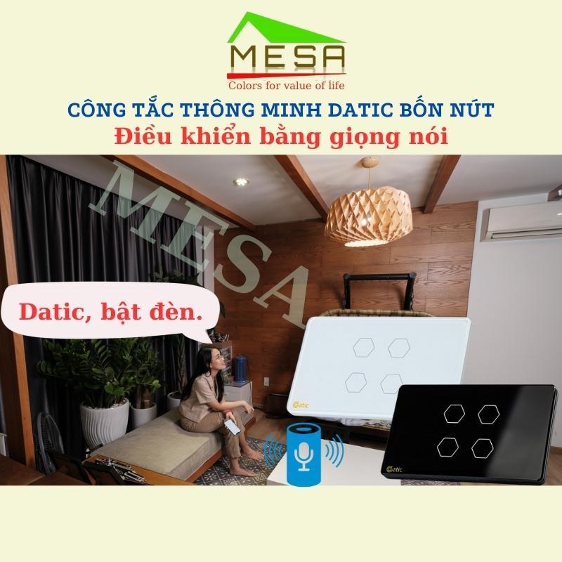 Công Tắc Thông Minh Hunonic Datic Loại 4 Nút, Kết Nối Wifi Điều Khiển Mọi Thiết Bị Đèn Điện Từ Xa Qua Điện Thoại