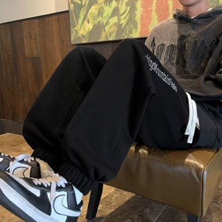 Quần nỉ nam nữ thu đông APT Unisex Quần Jogger bo gấu in Chữ ClimbingMountainPeaks Vải Nỉ Cotton 2 da dày dặn