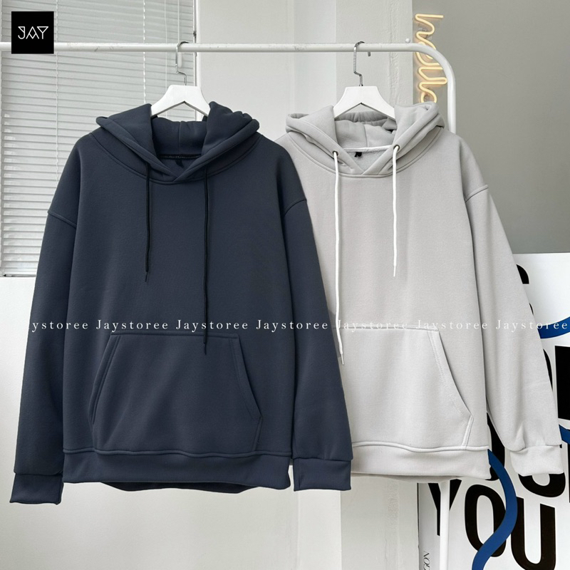 Áo Hoodie nam nữ Unisex Nỉ bông TRƠN màu XÁM TRẮNG/XÁM CHÌ XANH UNISEX/Nam nữ unisex 🖤 Jaystoree 🖤