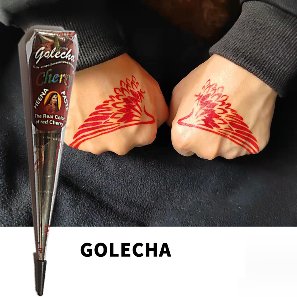 Mực henna Golecha đỏ cherry vỏ bạc