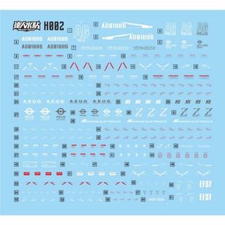 Đề can - Decal nước cho mô hình lắp ráp HGUC Zeta Gundam