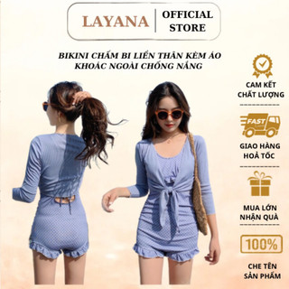 Bộ tắm bộ đồ bơi đi biển bikini cao cấp LAYANA liền thân kèm áo khoác ngoài 8063_LAYANA STORE