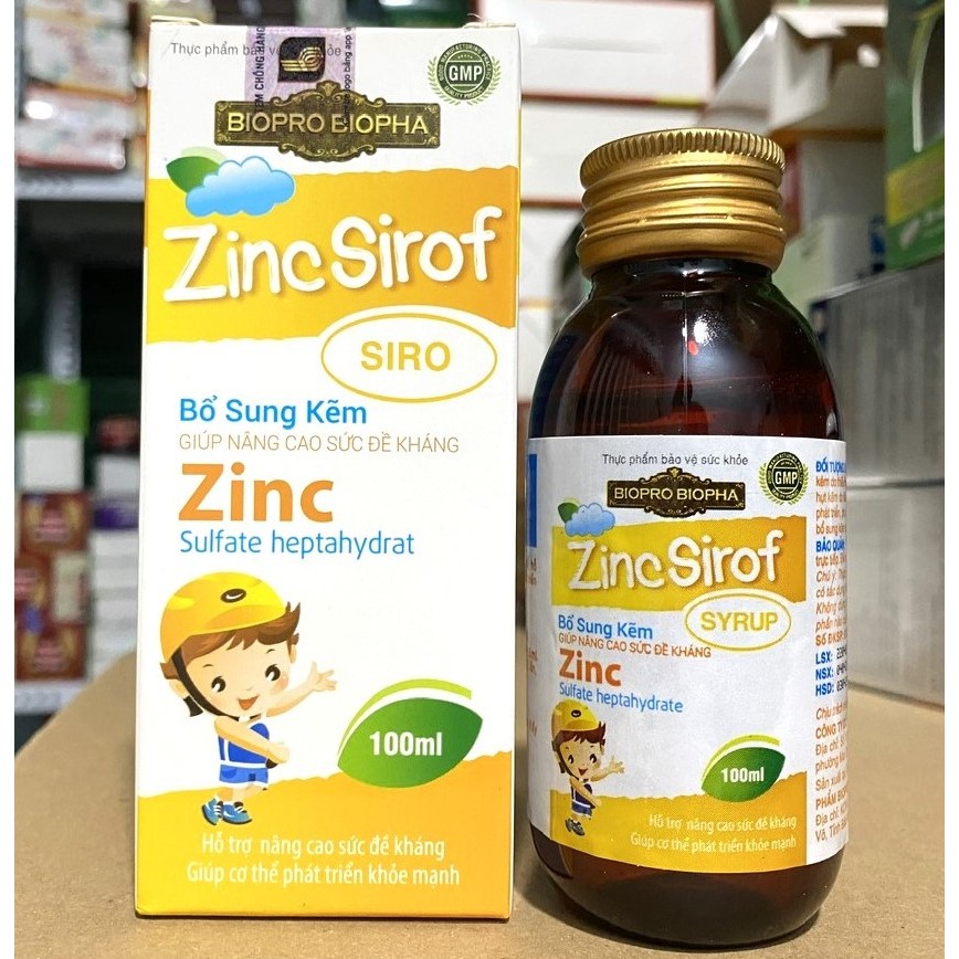 Zinc Sirof syrup bổ sung kẽm, hỗ trợ ăn ngon, tăng cường sức khỏe, đề kháng, tăng cường miễn dịch