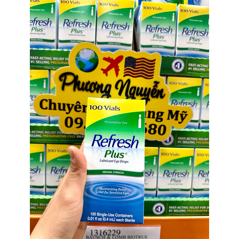 [HÀNG MỸ • ĐỦ BILL] Nước Mắt Nhân Tạo Dạng Tép • REFRESH PLUS • LUBRICANT EYE DROPS