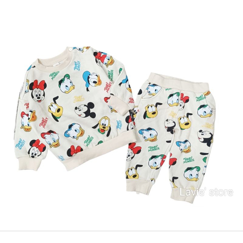 (Sz 90,100,110,120)- Bộ nỉ bông Milkmile Donald Minnie VN xuất Hàn