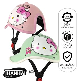  Nón Bảo Hiểm Lưỡi Trai Khoét Lỗ Trí Liễu In Hình Mèo Kitty Cute 