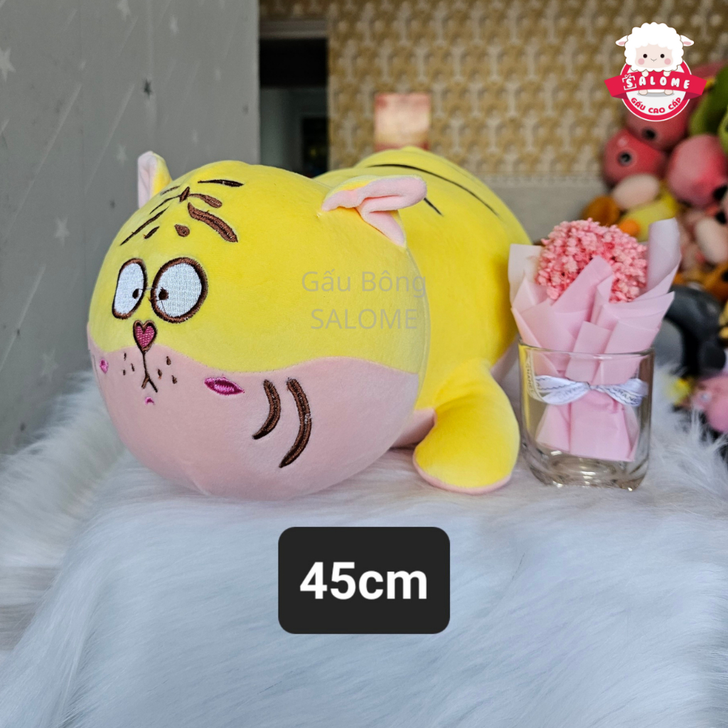 Gấu Bông Hình Con Hổ Mặt Ngáo Size 45cm-70cm Vải Miniso Mềm Mịn SALOME,Thú Nhồi Bông Hình Con Cọp Cute