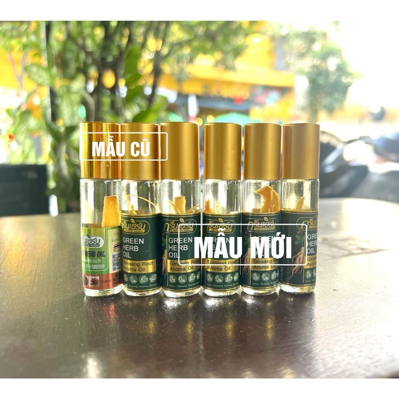 Dầu lăn nhân sâm thảo Dược Thái Lan 8ml - Ginseng Green Herb Oil - LQC18